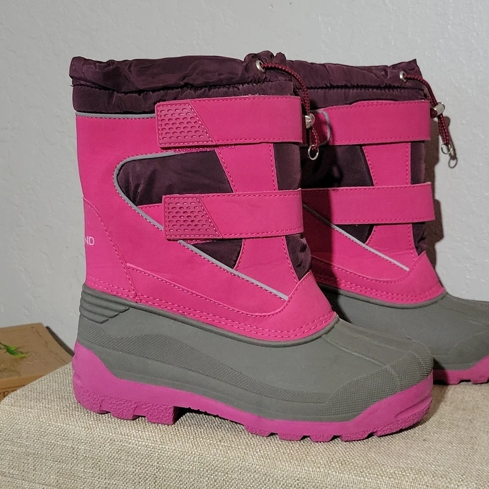 LANDS END Girls 4 Pink Winter Snow Boots